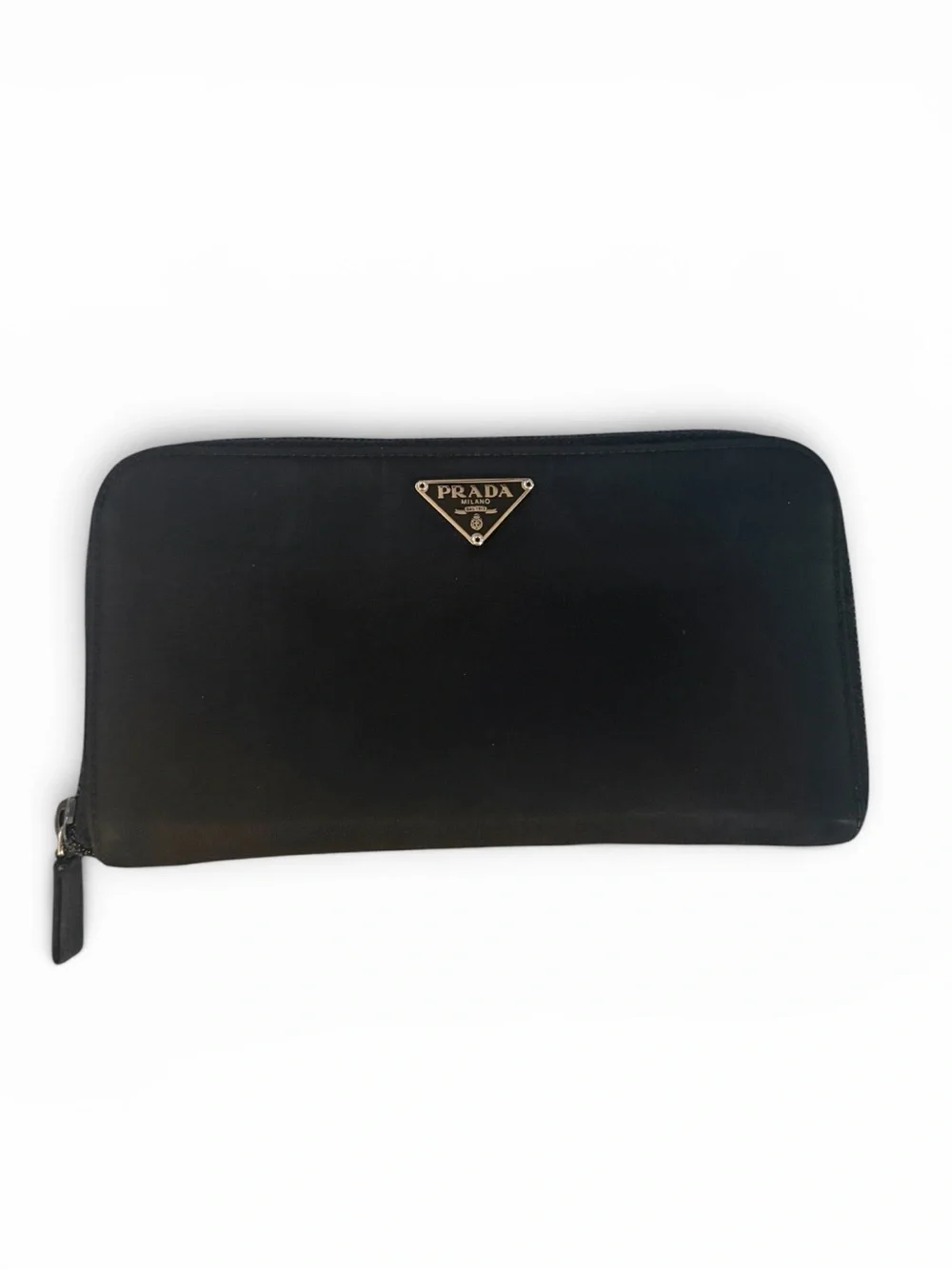 Prada Black Nylon Zip Wallet